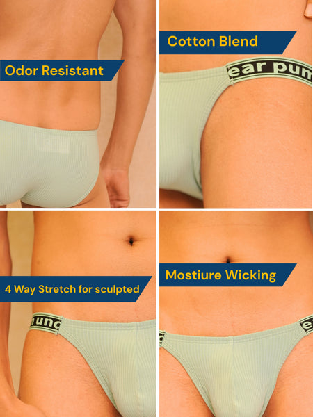 ColorPop Ribbed Side Cut Cotton Brief
