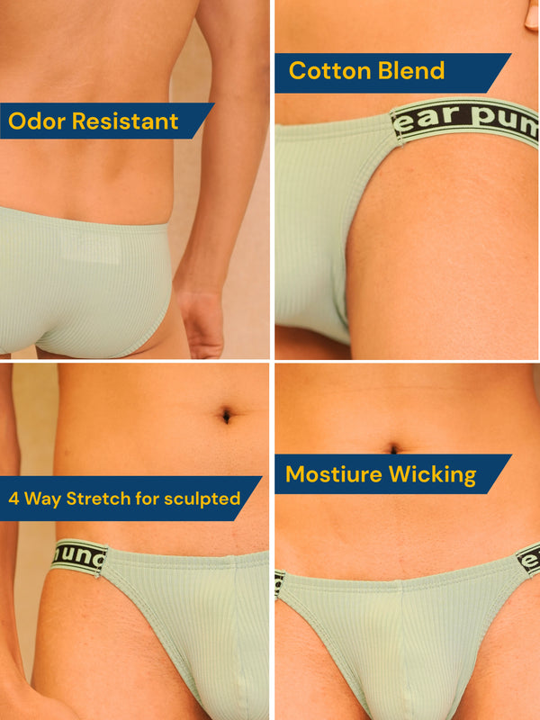 ColorPop Ribbed Side Cut Cotton Brief