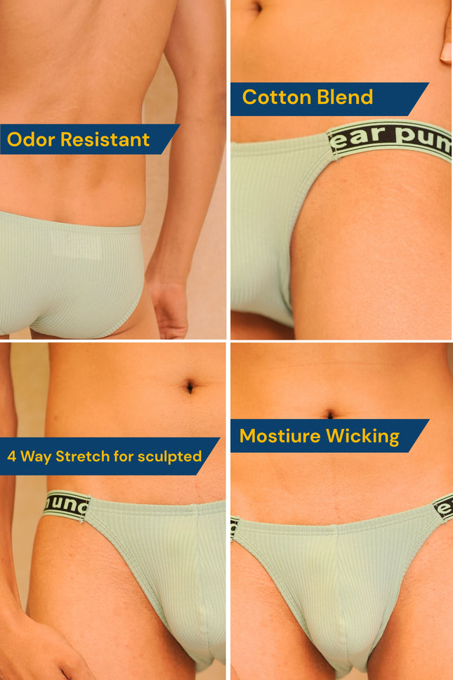 ColorPop Ribbed Side Cut Cotton Brief